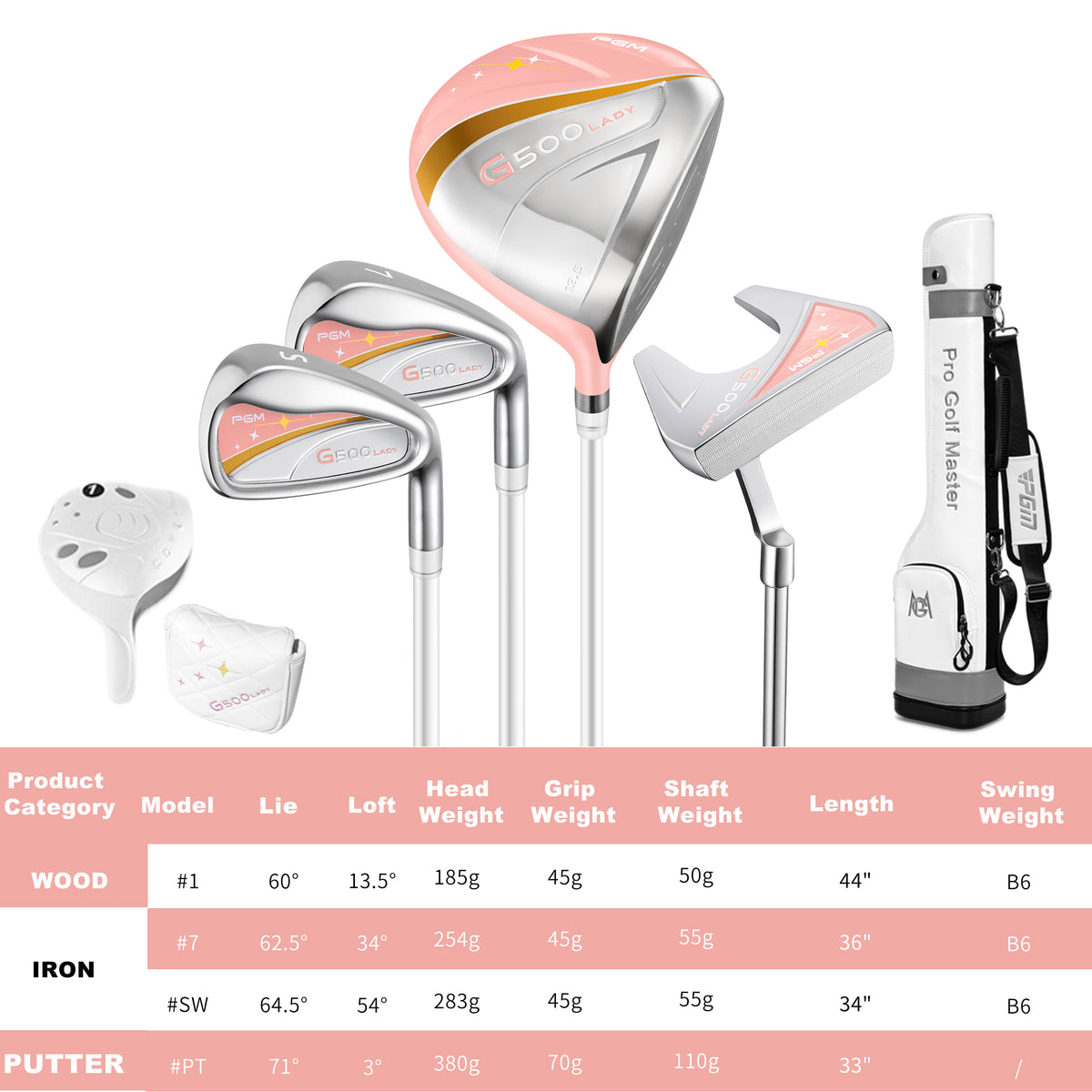 G500 Women's Golf Clubs Full Set#Pink