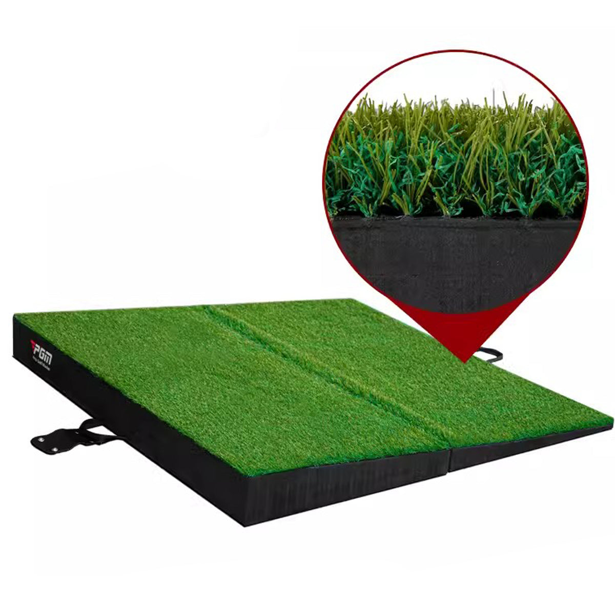 PGM 40"x 40" Golf Practice Mat - 4 Adjustable Simulation Slopes