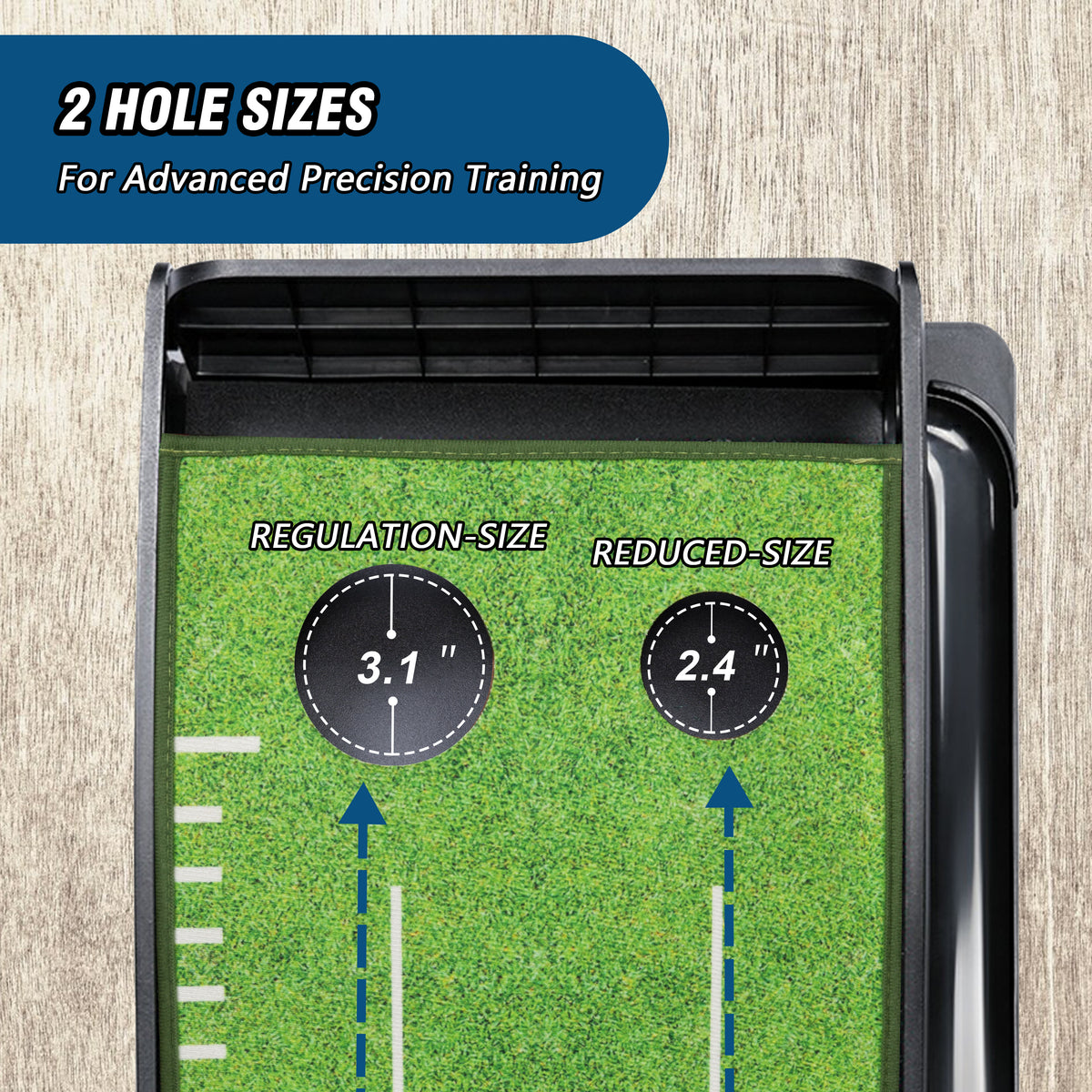 Golf Putting Mat with Automatic Ball Return