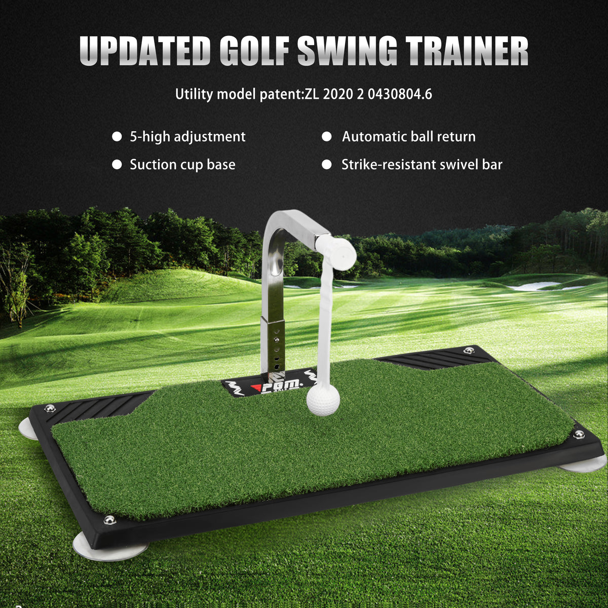 PGM Golf Swing Trainer - Golf Training Equipment with 5 Adjustable Height