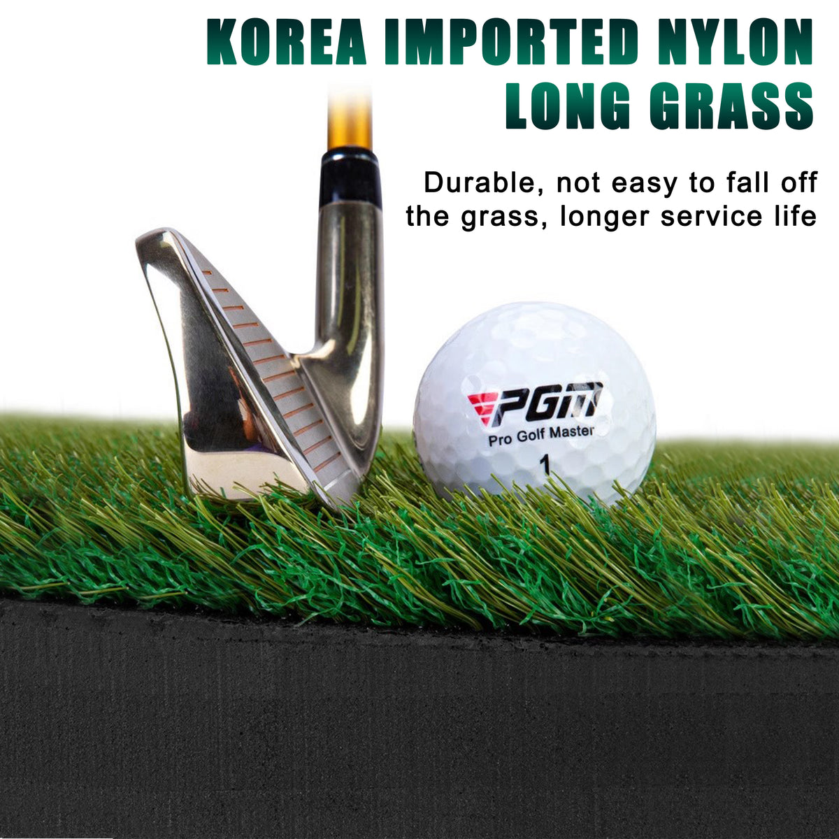 PGM 40"x 40" Golf Practice Mat - 4 Adjustable Simulation Slopes
