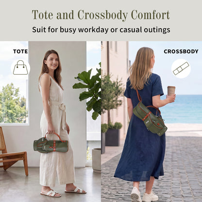 PGM Women Versatile Crossbody and Handbag for Work and Casual Outings#Green