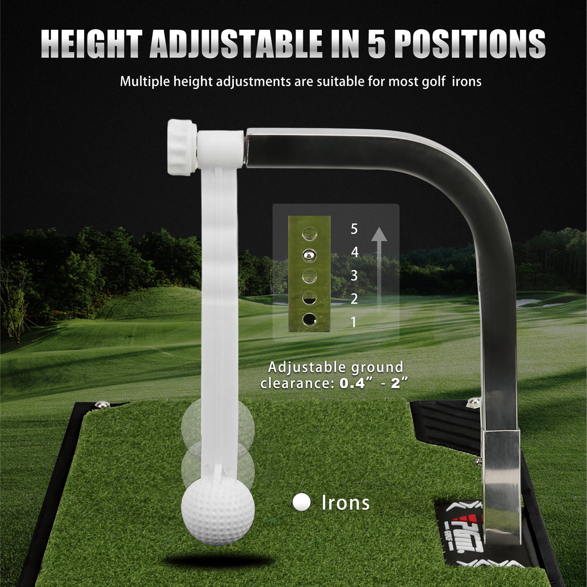 PGM Golf Swing Trainer - Golf Training Equipment with 5 Adjustable Height