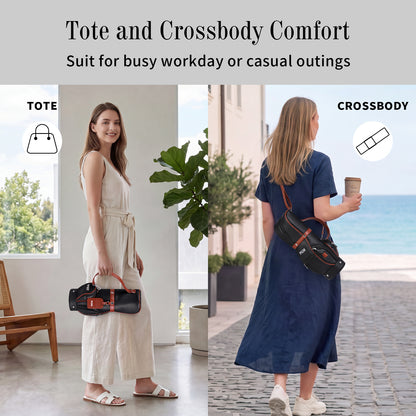 PGM Women Versatile Crossbody and Handbag for Work and Casual Outings#Black