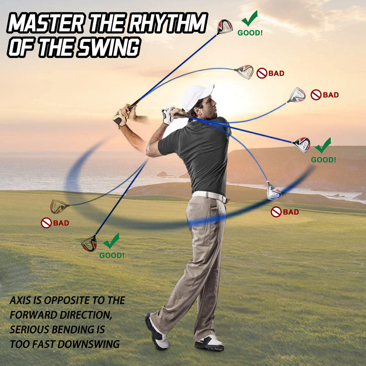 PGM Weighted Golf Swing Trainer – Right-Handed Grip & Tempo Training