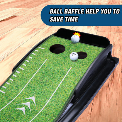 Golf Putting Mat with Automatic Ball Return