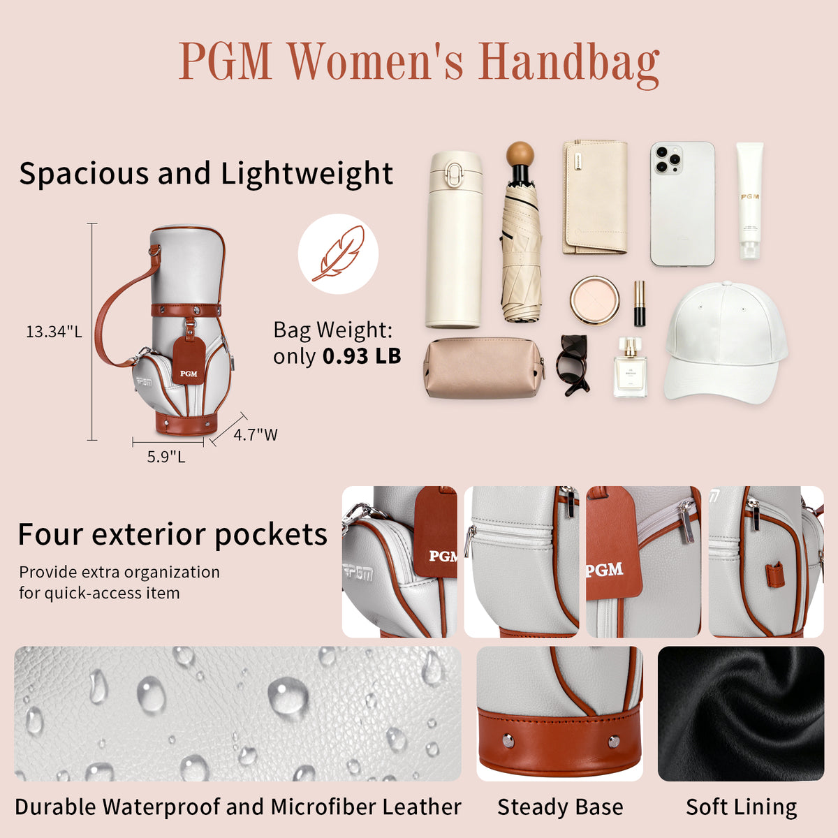 PGM Women Versatile Crossbody and Handbag for Work and Casual Outings#Brown