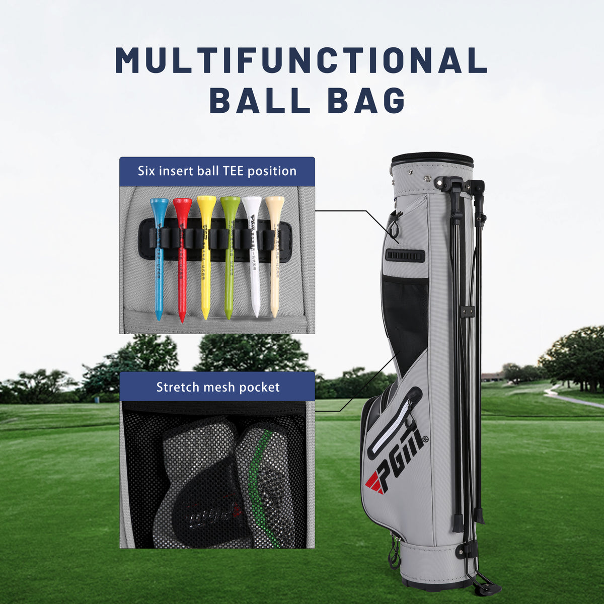 Sunday Golf Stand Bag for Men & Women#Grey