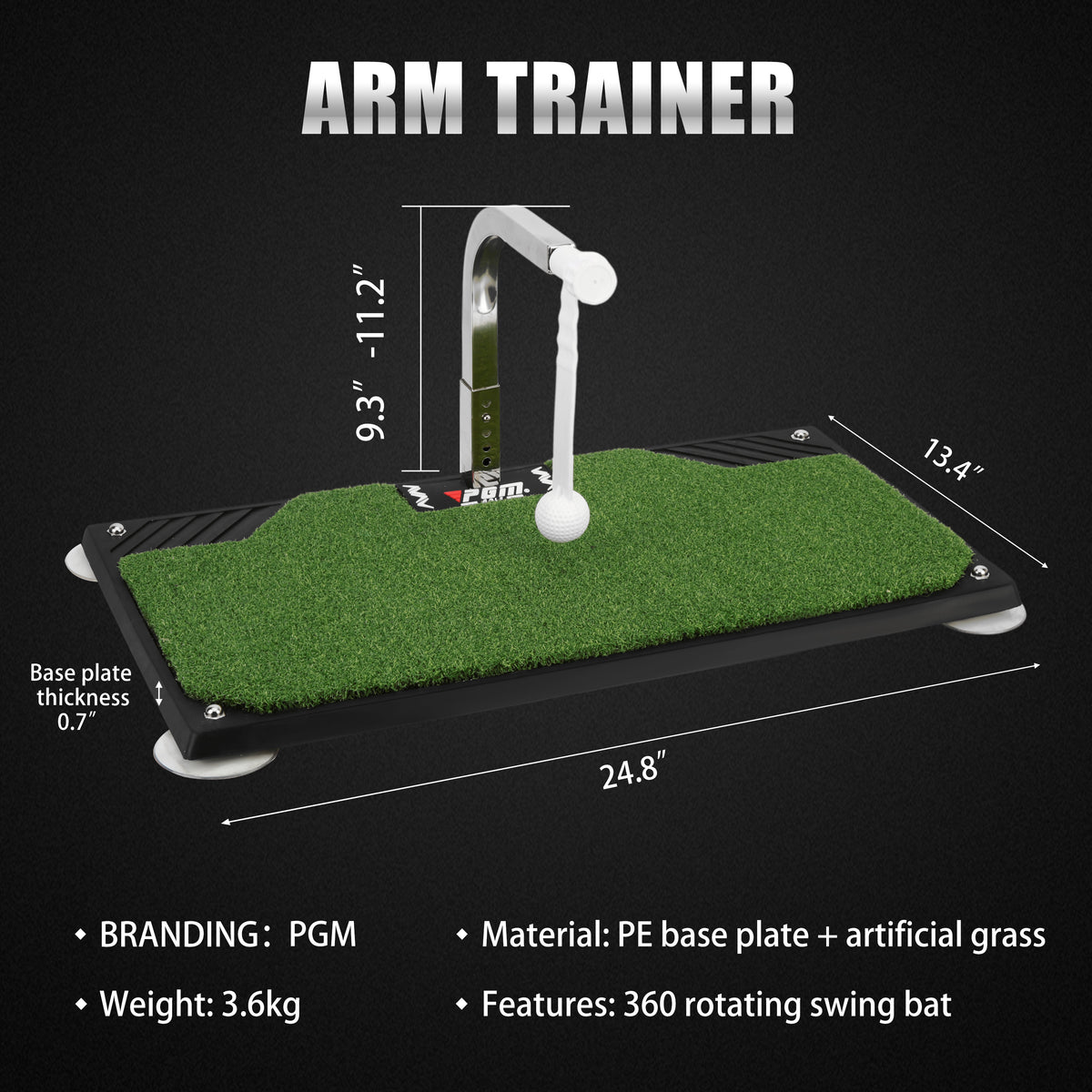 PGM Golf Swing Trainer - Golf Training Equipment with 5 Adjustable Height