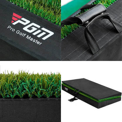PGM 40"x 40" Golf Practice Mat - 4 Adjustable Simulation Slopes