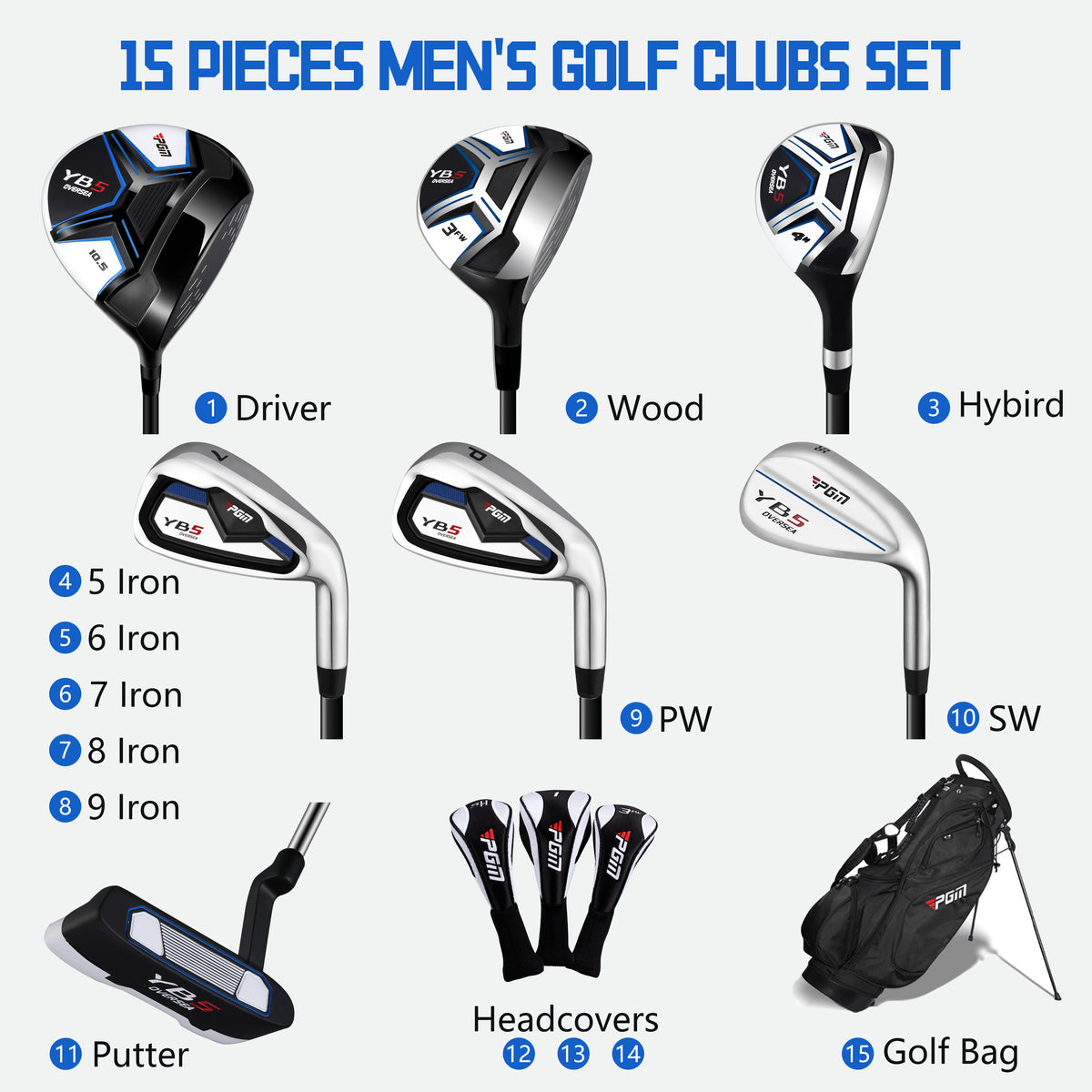 YB5 Men's Complete Golf Club Set