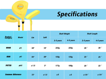 Toddler & Kids Golf Club Set#Yellow