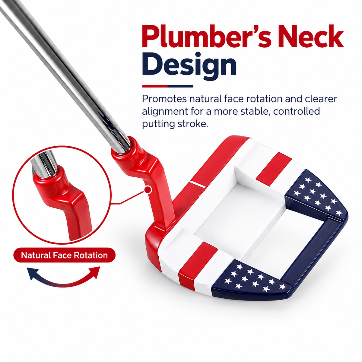 Old Glory Mallet Golf Putter