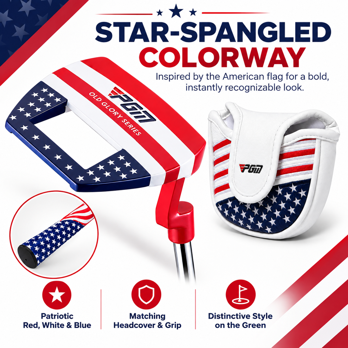 Old Glory Mallet Golf Putter