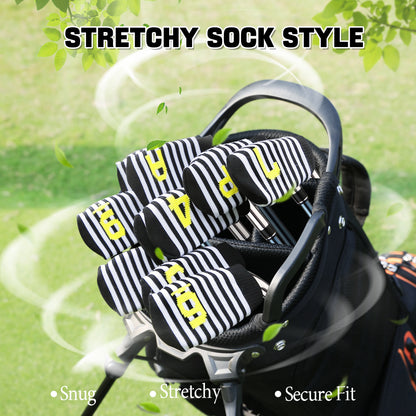 PGM 10 Pcs Golf Head Covers for Iron Club Set with Marked#Black
