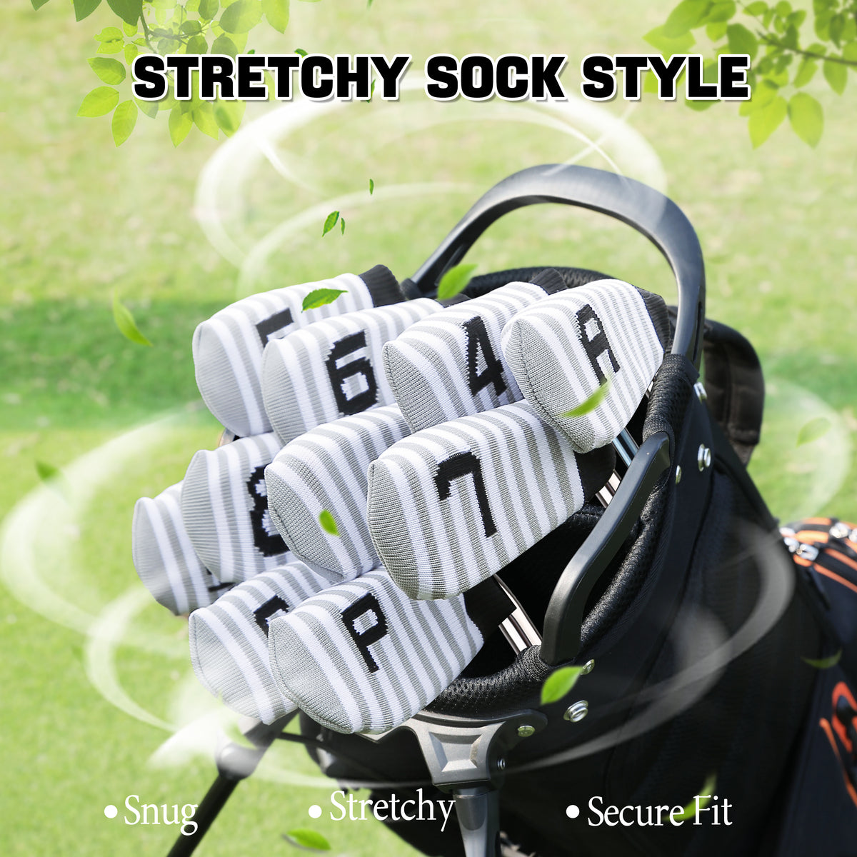 PGM 10 Pcs Golf Head Covers for Iron Club Set with Marked#Grey