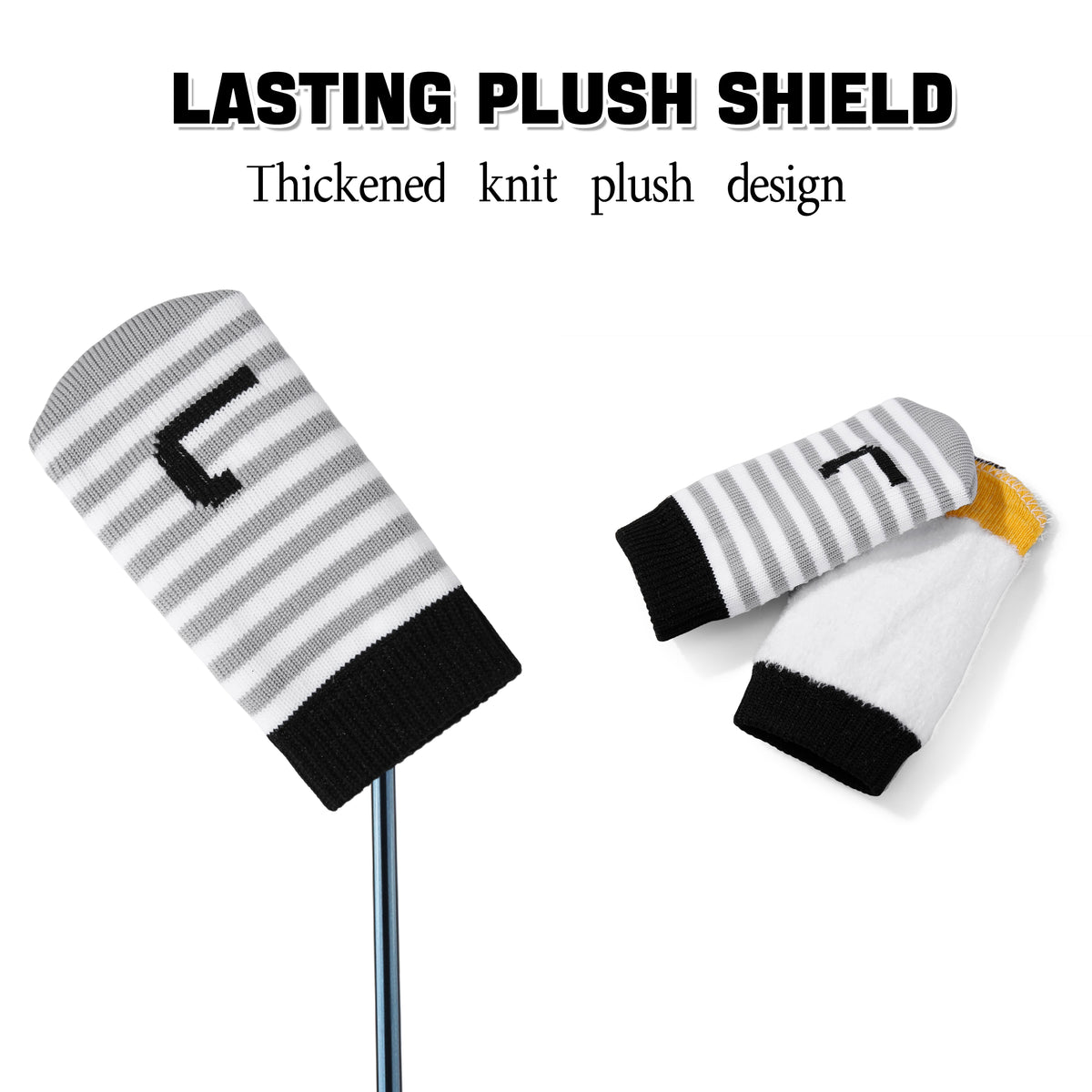 PGM 10 Pcs Golf Head Covers for Iron Club Set with Marked#Grey