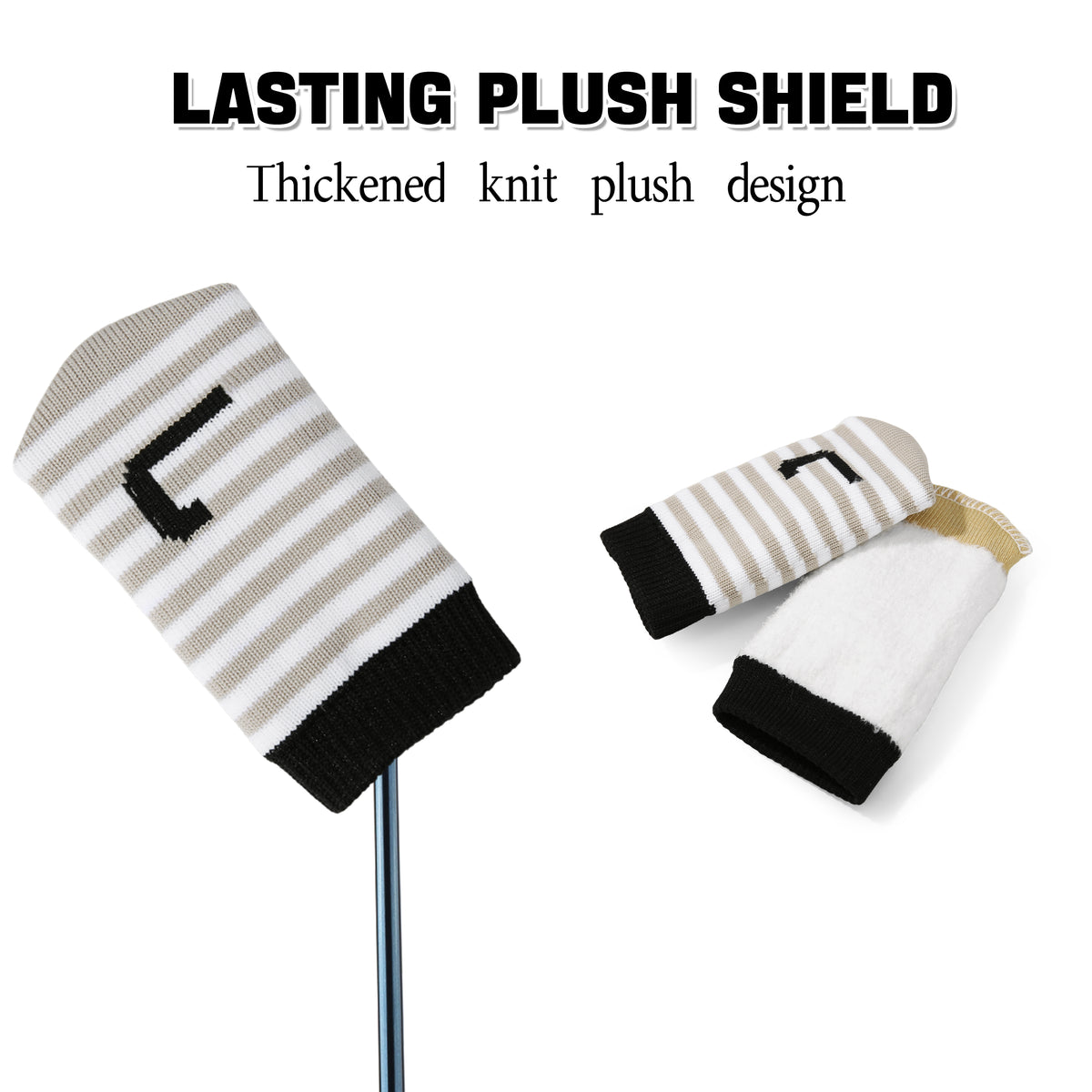 PGM 10 Pcs Golf Head Covers for Iron Club Set with Marked#Khaki