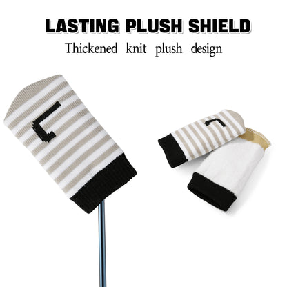 PGM 10 Pcs Golf Head Covers for Iron Club Set with Marked#Khaki