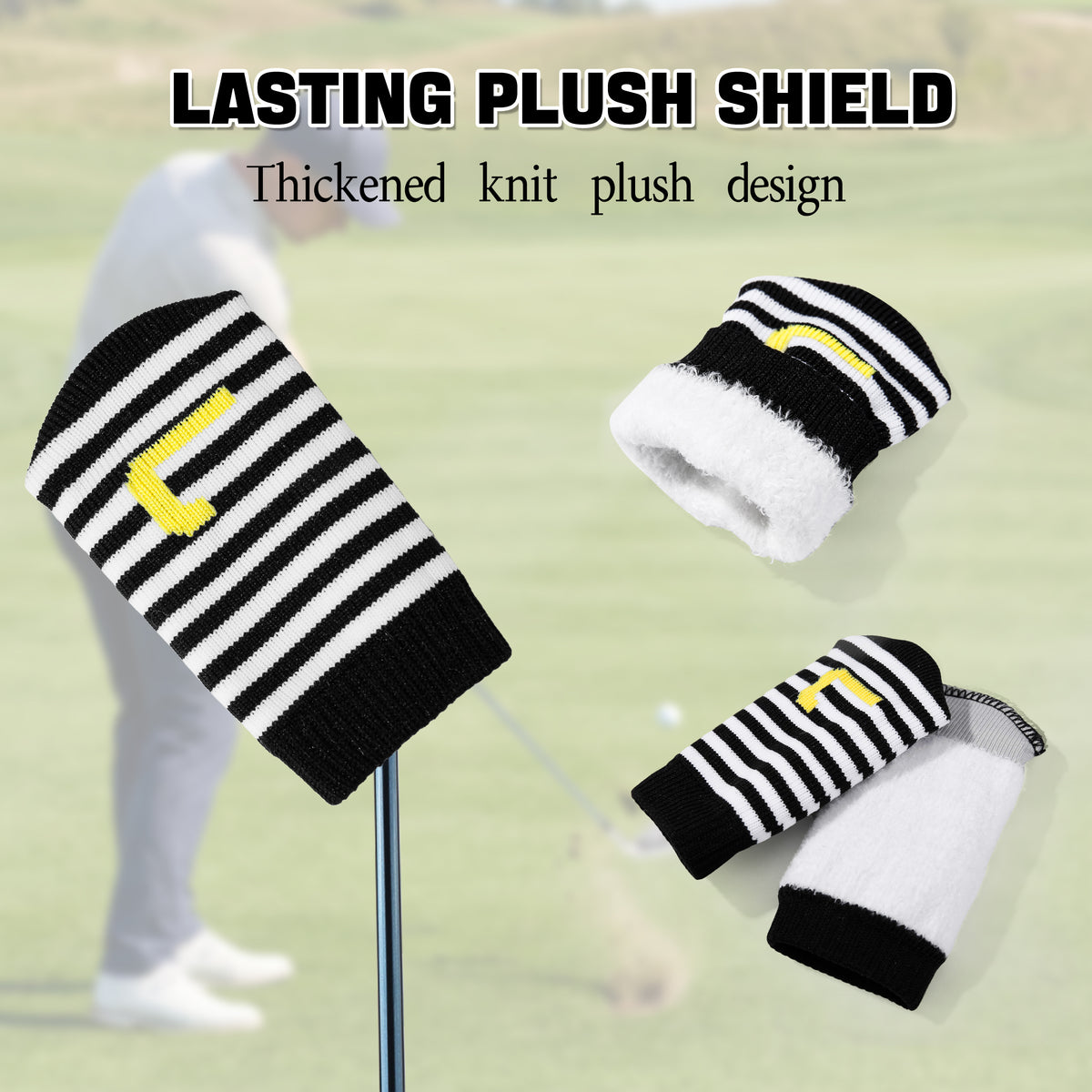 PGM 10 Pcs Golf Head Covers for Iron Club Set with Marked#Black