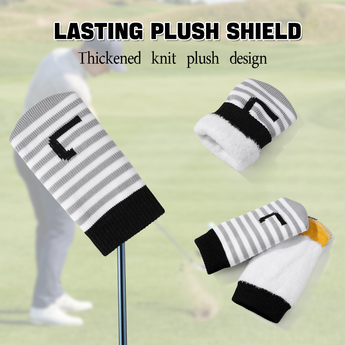 PGM 10 Pcs Golf Head Covers for Iron Club Set with Marked#Grey