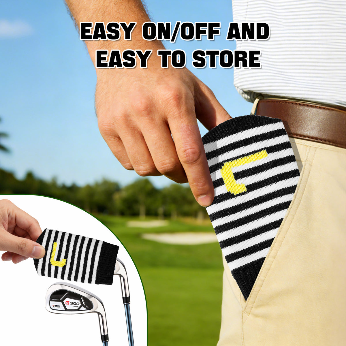 PGM 10 Pcs Golf Head Covers for Iron Club Set with Marked#Black