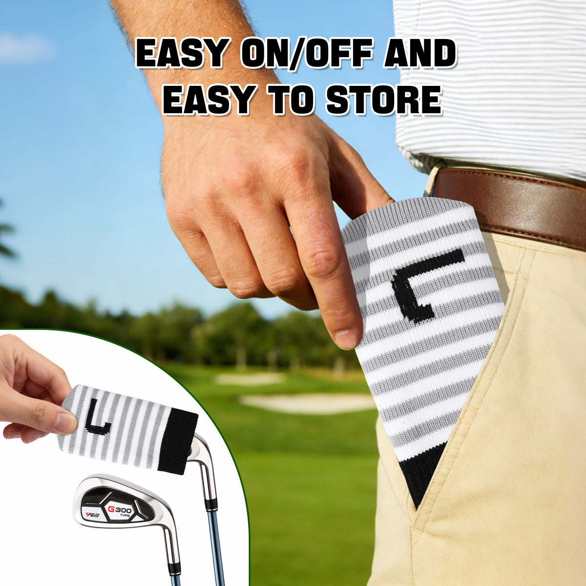 PGM 10 Pcs Golf Head Covers for Iron Club Set with Marked#Grey