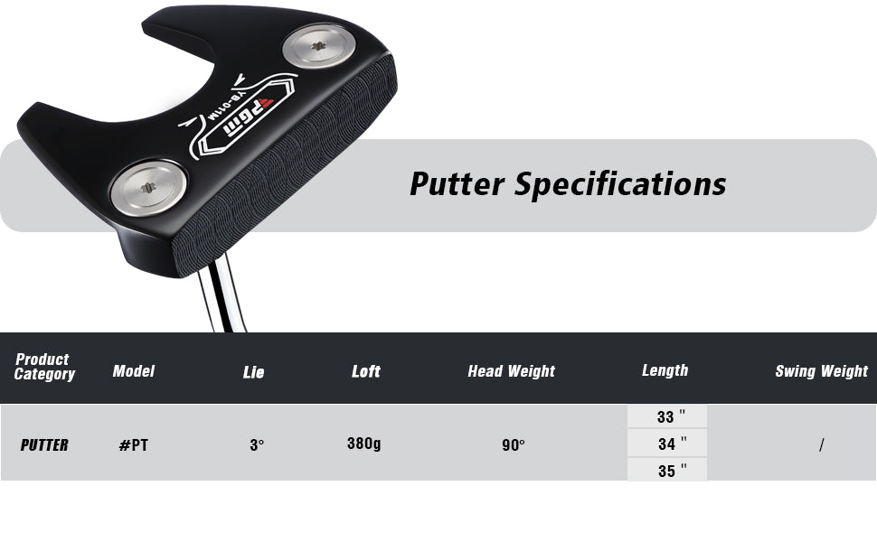 YB-011M CNC‑Milled Low‑CG Golf Putter#Black