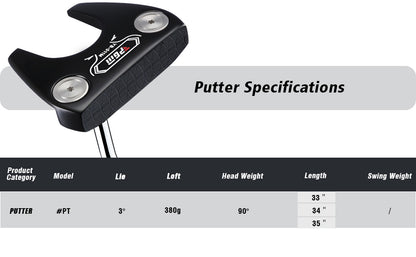 YB-011M CNC‑Milled Low‑CG Golf Putter#Black