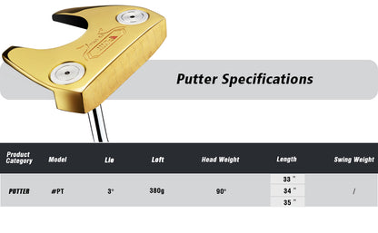YB-011M CNC‑Milled Low‑CG Golf Putter#Gold
