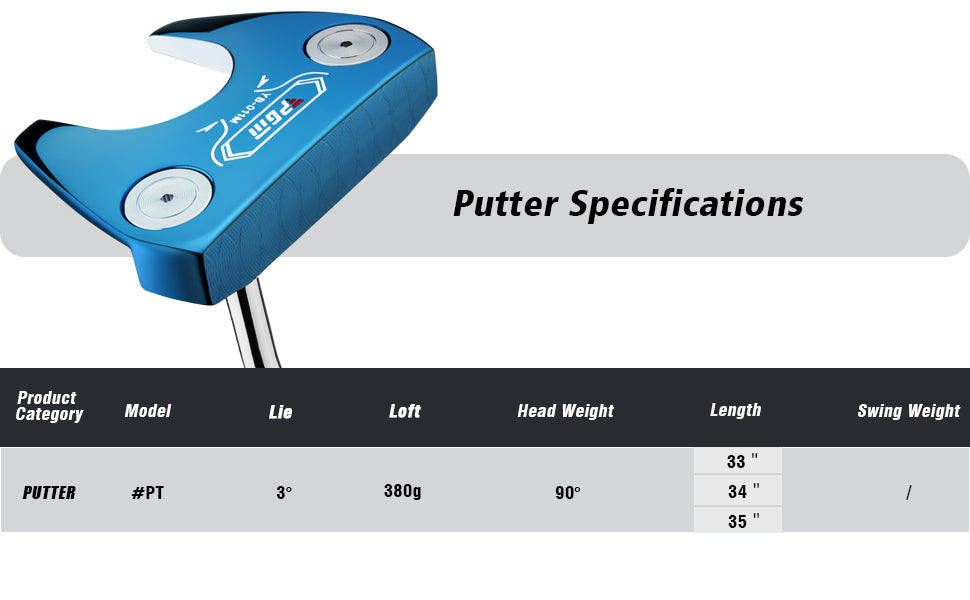 YB-011M CNC‑Milled Low‑CG Golf Putter#Blue