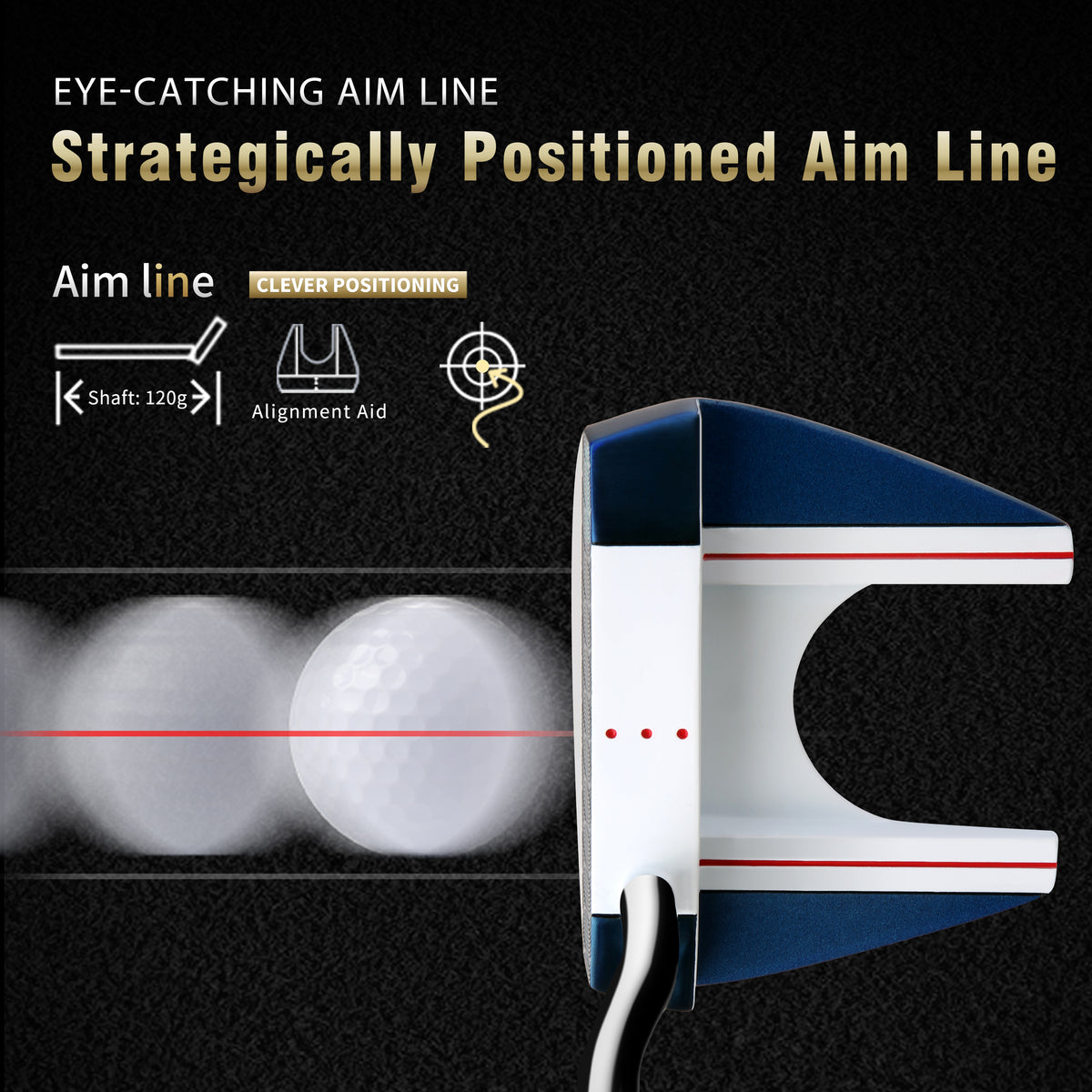 YB-011M CNC‑Milled Low‑CG Golf Putter#Blue