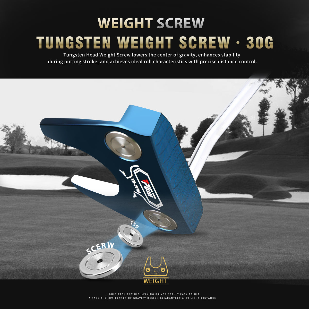 YB-011M CNC‑Milled Low‑CG Golf Putter#Blue