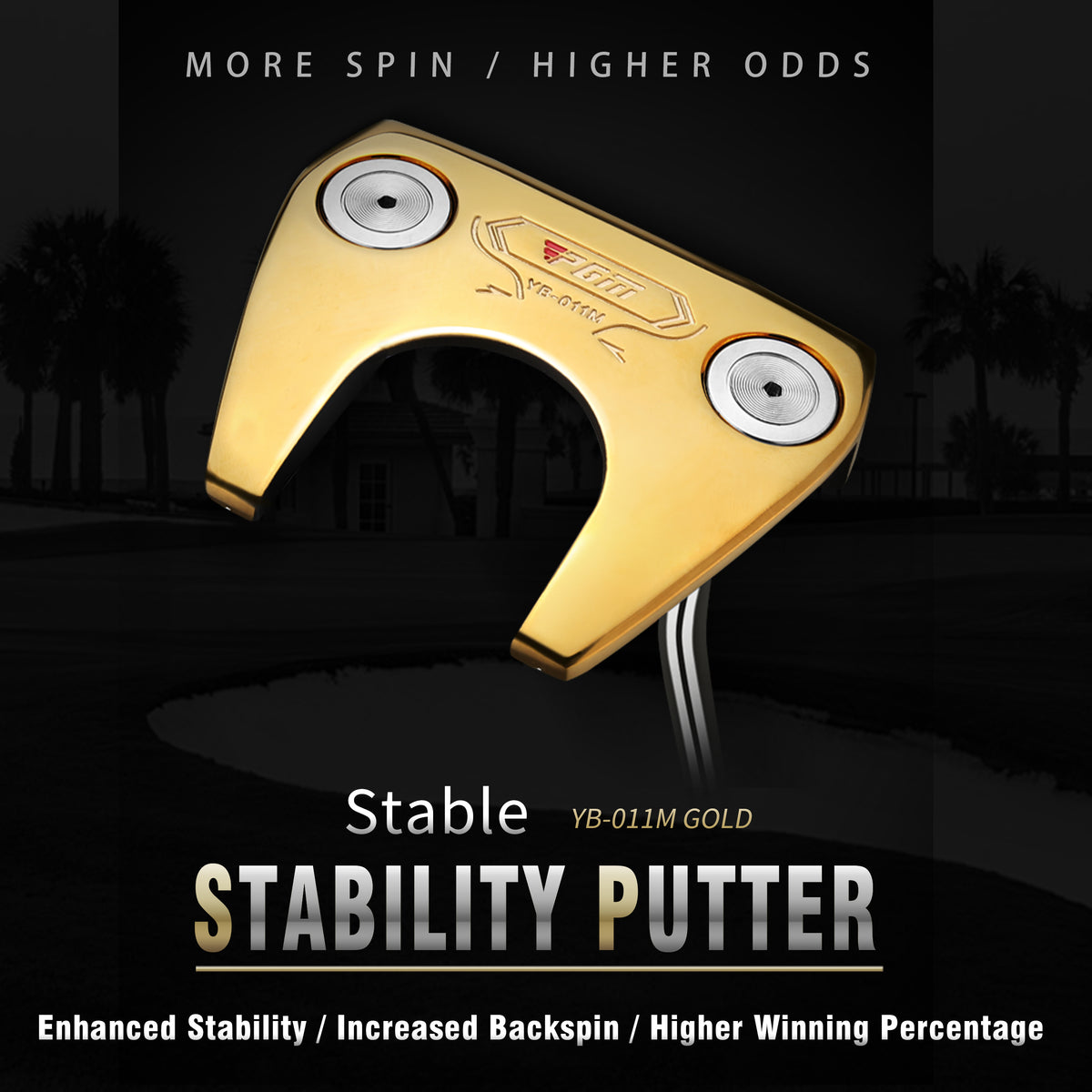 YB-011M CNC‑Milled Low‑CG Golf Putter#Gold