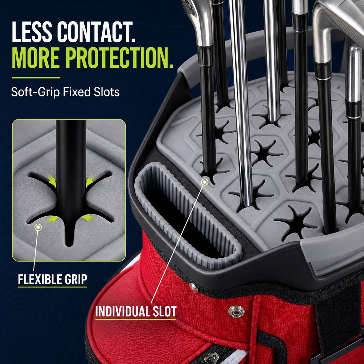 PGM Golf Cart Bag, 14-Way Divider with Club Lock System, Waterproof