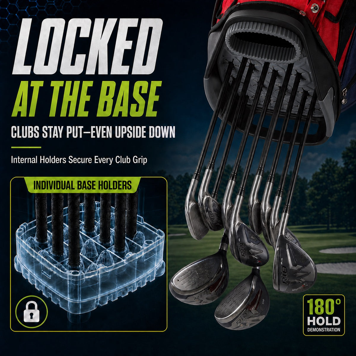 PGM Golf Cart Bag, 14-Way Divider with Club Lock System, Waterproof